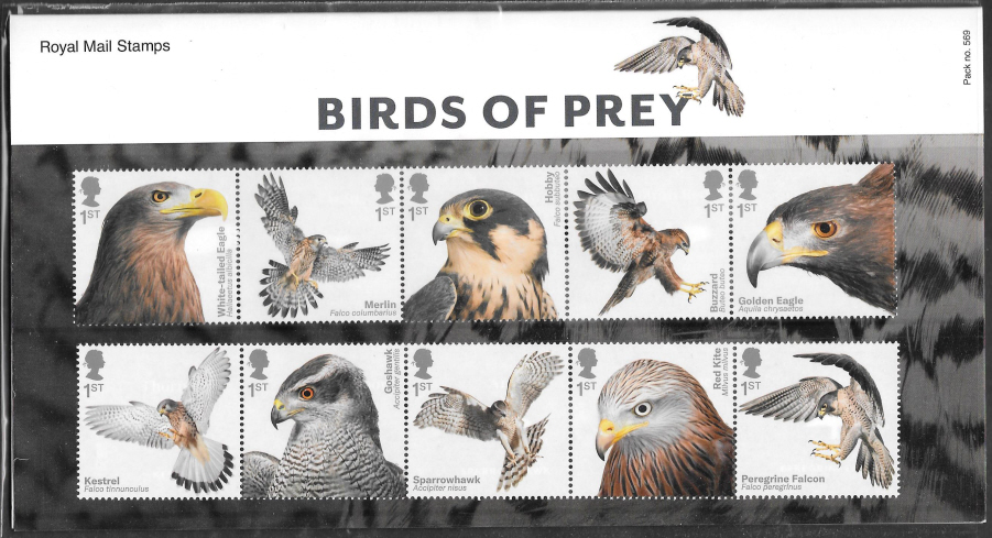 (image for) 2019 Birds of Prey Royal Mail Presentation Pack 569 - Click Image to Close